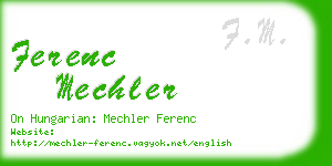 ferenc mechler business card